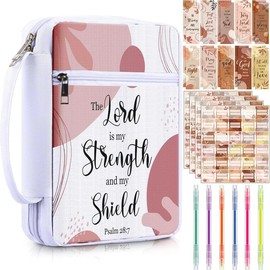 Bible Cover Case with Bookmark, Tabs and Handle Zippered Pocket for Standard Size Bible Ideal Gift for Women:_Boho