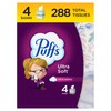 Puffs Ultra Soft Facial Tissues, 4 Mega Cube Box, 72