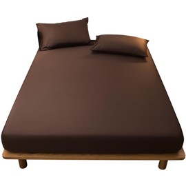 Fitted Sheet, Absorbent, Quick Drying, Sheets, Bed Cover, Mattress Cover, Antibacterial and Odor Resistant, Semi-Double, 47.2 x 78.7 Inches (120 x 200 cm), Brown, Suitable for Mattresses 2.0 to 11.8