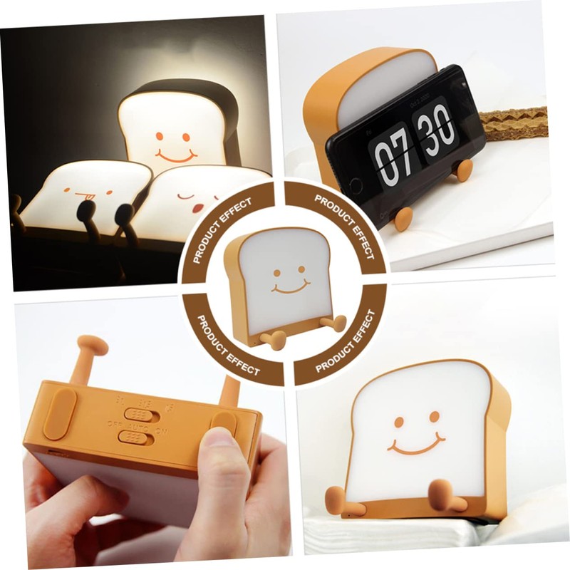 BIUDECO Kawaii Toast Night Lamp Cartoon Night Light for Brightness
