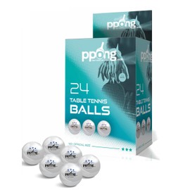 PPong Ping Pong Balls Table Tennis Balls – 3-Star Performance and Accuracy – 40+ Pro Abs – (Pack of 12 and 24) – Ideal for Indoor and Outdoor Table Tennis