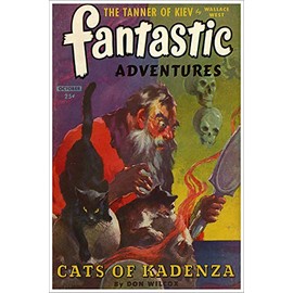 October 1944 Fantastic Adventures Vintage Science Fiction and Fantasy Book Cover Art Poster CANVAS Print