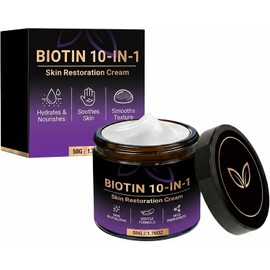 Crema Restauradora de Piel con Biotina y Retinol Hidratante Reparador de Imperfecciones con Centella Asiática para Mejorar la Textura del Rostro y Cuerpo Cuidado Calmante 50g