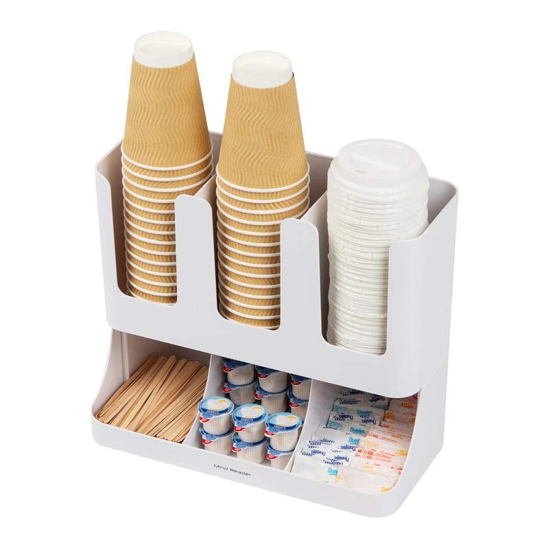 Mind Reader Cup and Condiment Station, 13 Inch Countertop Coffee