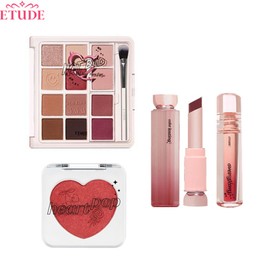 ETUDE Not Bad Collection Gig Chic Hip M/U Set 4items [RIZE Pick!], Blush#$%Eye Platte#$%Lip:07 Red Spirit-Tomboy Red-08 Muted Brown (Glow Stick)