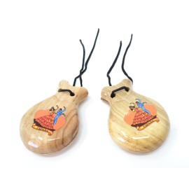 Spanish Castanuelas Natural Wood for Adults