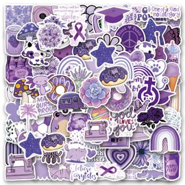 120Pcs Danish Pastel Purple Stickers Purple Aesthetic Graffiti Vinyl Stickers Decals for Laptop Water Bottles Skateboard Luggage Computer Phone. Gifts for Women Girls Kids Teens