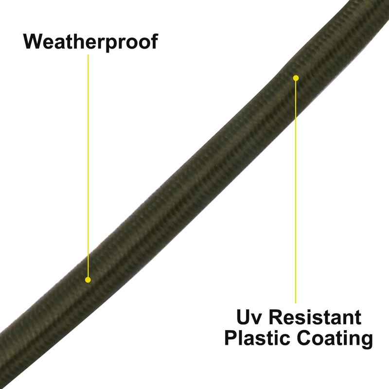 Heavy-Duty Weatherproof & UV-Resistant Bungee Cords with Hooks, Set of