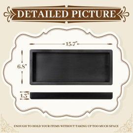 MAONAME Black Bathroom Vanity Tray, Rustic Long Narrow Rectangle Farmhouse Wood Countertop Organizer Tray for Candle, Perfume - 15.7" L x 6.8" W