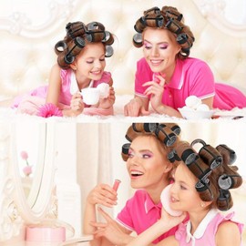 Heatless Hair Rollers Set - 35-Piece Multi-Size Curling Kit with Velcro Rollers | Includes Metal/Leaf Clips & Tail Comb for Overnight Curls