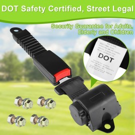 LEAPGOMAX Retractable 61" DOT Seatbelts, Universal 2 Point Adjustable Seat Belts for Golf Carts EZGO, Yamaha, Club Car, ICON, Star, Zone Golf Carts, Go Kart, Forklift (2 Set)