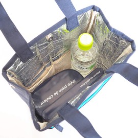 AF5276 Lunch Bag, Cold Insulated, Handbag, Tote Bag, Cute, Women's, Stylish, Lunchbox, For Work or School, Men's, Lunch Box, Lunch Cooler Bag, Simple, Mash, Navy