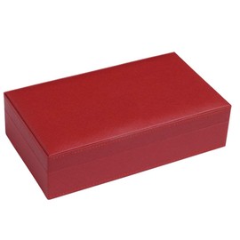 Silverman & Co. Double 6 Large White Domino Set - Red Case