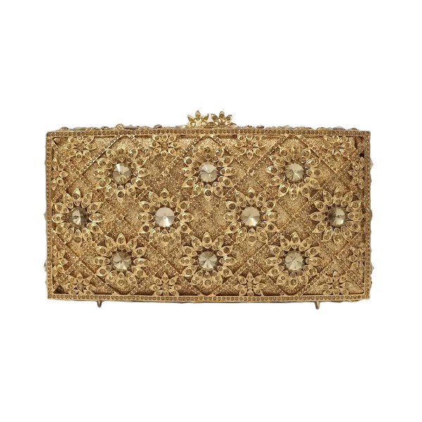 Sunflower Box Crystal Clutch Women Elegant Formal Wedding Bridal Evening