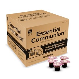 Prefilled Communion Cups and Wafer Set for Holy Eucharist Celebration in Hospitals, Summer Camps & More, Box of 30, Made with Concord Grape Juice & Wafer