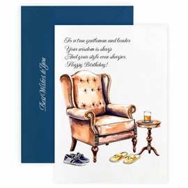 MAGJUCHE Happy Birthday Card for Men, Husband,5x7 Inches, White Envelope, Wax Seal