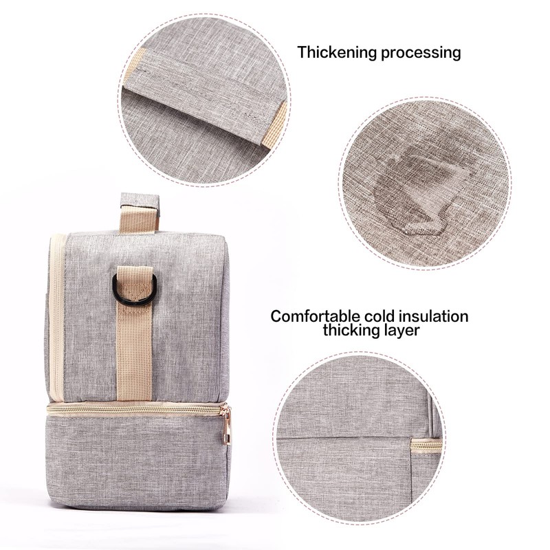Breast Pump Bag Cooler Compartment Moistureproof Bag Double Layer for