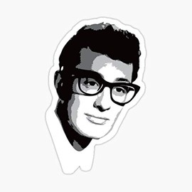 Buddy Holly Sticker - Sticker Graphic - Auto, Wall, Laptop, Cell, Truck Sticker for Windows, Cars, Trucks
