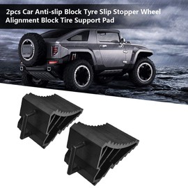 Joyzan Wheel Chocks, Car Non-Slip Block with Handle Plastic Tyre Slip Stopper, Axle Measuring Block, Tyre Support Cushion, Tyre Protector, Brake Stopper, Ribbed Wedges, Wheel Chock, Brake Chock,
