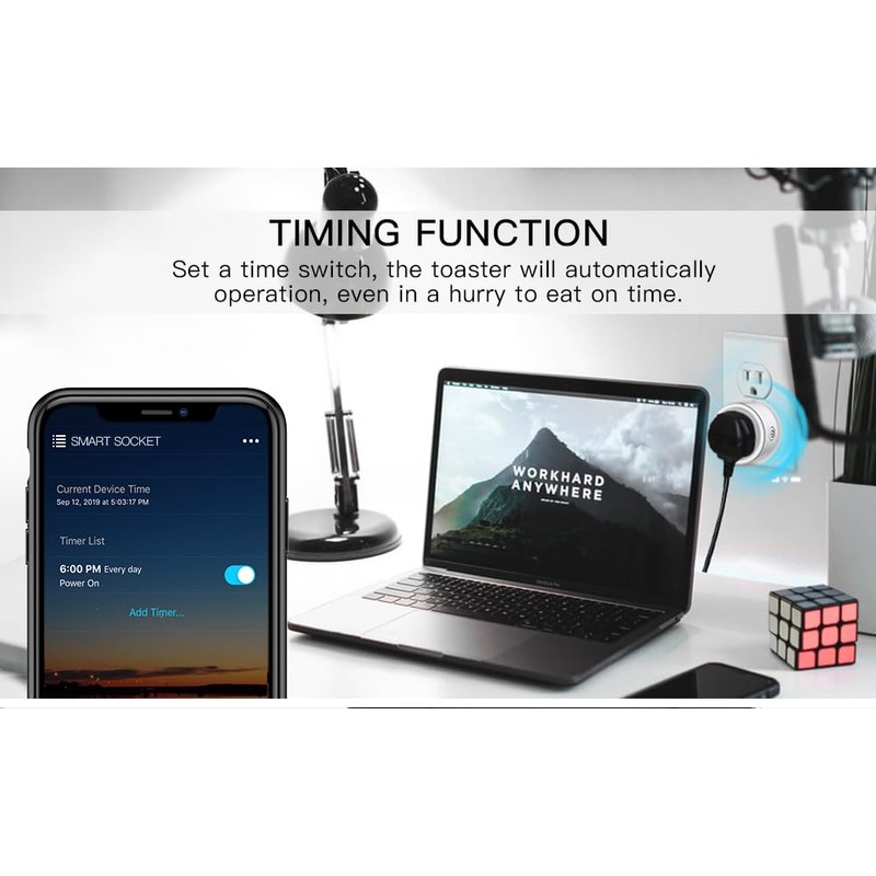 Smart Plug, Wi-Fi Outlet Socket Compatible with Alexa and Google