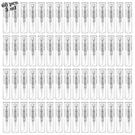 Csdtylh Mini Spray Bottle 3ml, Refillable Glass Spray Bottle, Glass Bottle Atomizer, Perfume Mouthwash Atomizer for Cleaning Refillable Container for Travel, Essential Oils, Perfume 60 Pcs, 3ml
