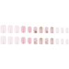 French Tip Press on Nails Short Square Fake Nails with