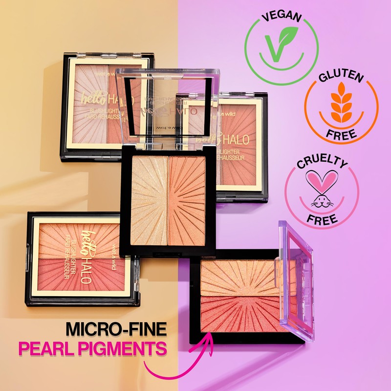 Wet n Wild MegaGlo Blushlighter, Blendable Blush & Highlighter Set,