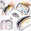 Coollooda PVC Makeup Pouch (Set of 3), Vinyl Pouch, Transparent