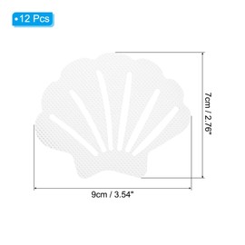 PATIKIL 12Pcs Non Slip Bathtub Stickers, Anti Slip Shower Stickers Bathroom Shower Floor Decals Sea Shell Shape Cute Treads Tubs, Transparent