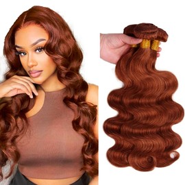 32 32 32 Inch Brown Human Hair Bundles Color #33 Bundles Reddish Brown Body Wave Human Hair Bundles 8A Grade Brazilian Hair 3 Bundles Copper Red Bundles Color 33 Body Wave Bundles