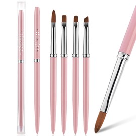 JASSINS Nail Clean Up Brushes,4PCS Gel Polish Nail Brushes Manicure Tools,For Nail Art Design Pen Painting DIY and Cleaning Nail Polish Mistakes on the Cuticles (PINK)