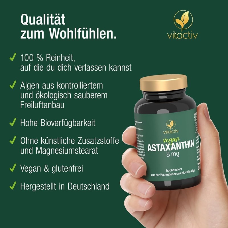 Vitactiv Astaxanthin 8 mg Capsules - 60 Caps (2 Months)