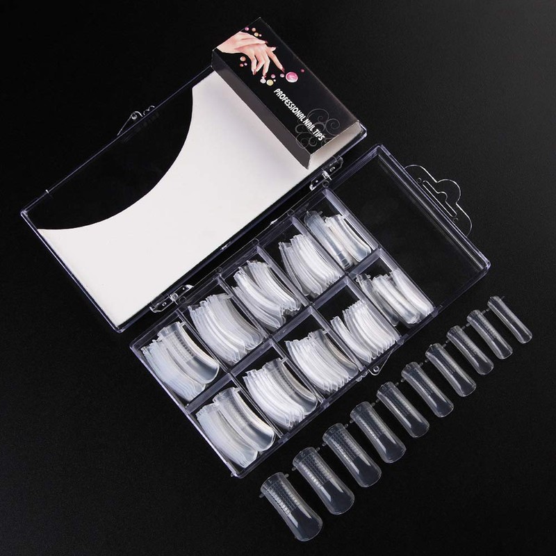 Beuniar Nail Extension Form Tips Clear 100pcs Poly Gel Acrylic