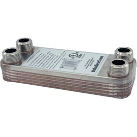 Duda Energy HX1210:M34 B3-12A 10 Plate Stainless Steel Heat Exchanger with 3/4" Male NPT Ports Copper Brazed, 1.2" Height, 2.9" Width, 7.5" Length