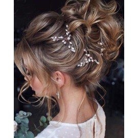 YERTTER 3pcs Wedding Hair Pins Decorative Crystal Rhinestones Bridal Bun Clip Accessories for Brides and Bridesmaids (Rose Gold)