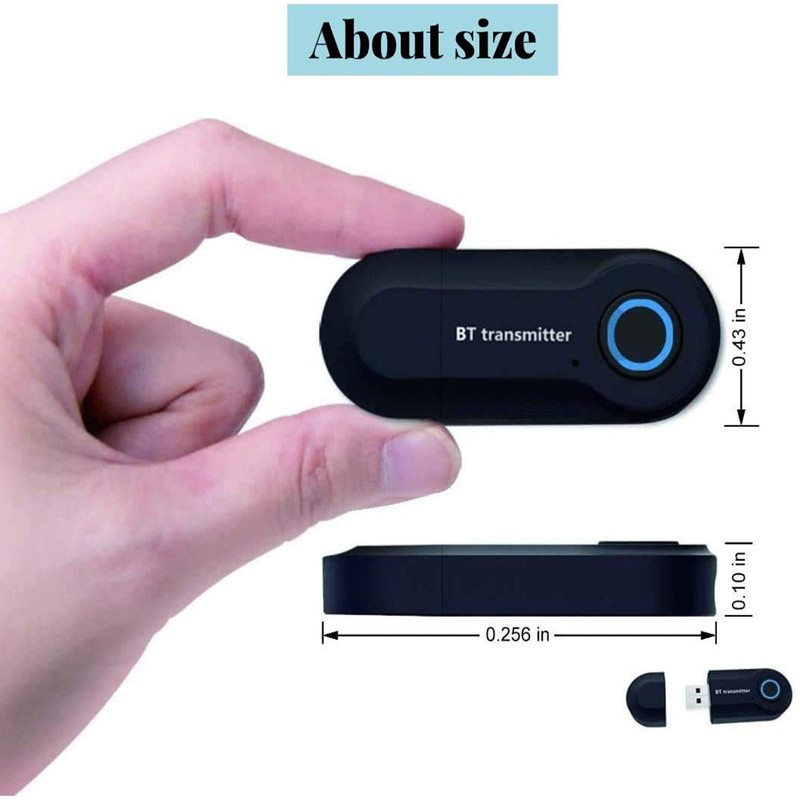 Bluetooth Transmitter, Bluetooth 5.0 Transmitter, Wireless Portable Audio Adapter for