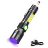 Spriak UV Flashlight Blacklight, USB Rechargeable Flashlights Magnetic Flashlight with