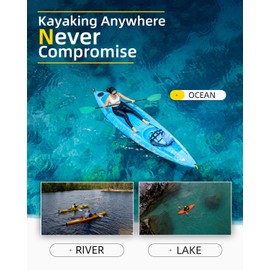 OCEANBROAD Kayak Paddle 86in/218cm Alloy Shaft 2-Piece Floatable Kayak Oar for Kayaking Canoeing Boating, 1 Paddle, Mint Green