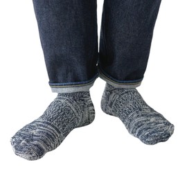 SUGATA LABO Breathe Washi Socks, Middle Length, Mixed Navy, S Size (8.7 - 9.8 inches (22 - 25 cm)