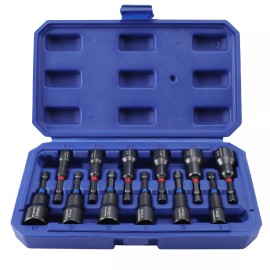 WORKPRO 12PC Magnetic Nut Driver Set PremiumImpact Power Hex NutDriver Drill Bit