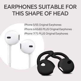 JYNXOR 6 Paar Silikon Ohrpolster Kompatibel mit air pods Kopfhörer, Anti Drop Ohrbügel für Ear pods Schutz Headset,Anti Rutsch Schutz-Schwarz