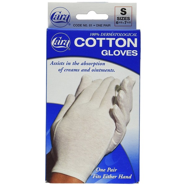 Cara 100% Dermatological Cotton Gloves Small 1 Pair (Pack of 5)