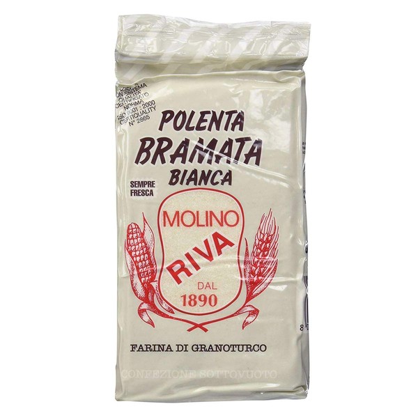 Molino Riva Italian Polenta Bramata Bianca 2.2 Pounds | Pack of 3