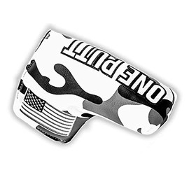 CMC Design Custom Snow Camo Golf Blade Cover Beautiful Design Elements Including Embroidery, Appliques and Embossing | Glove Soft Lining | Great Fit for Any Blade