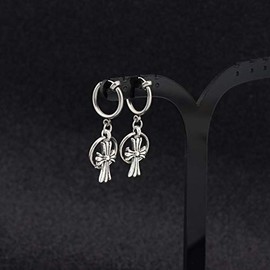 BTS Jimin Cross Ring Earrings, Men and Women, Popular Type for Binaural, 2 Pieces, Cross Fake Earrings