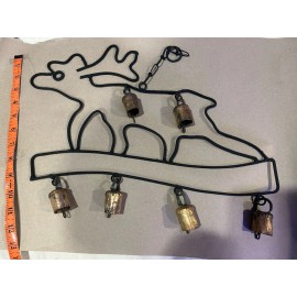 Unbranded Cast Iron Rustic Moose Wind Chime With 6 Copper Bells Great Sound In The Wind