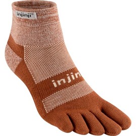 Injinji - 2.0 Run Midweight Mini Crew Socks - Unisex, red