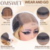 omswet Ombre Highlight Body Wave Bob Wig Human Hair 5x5