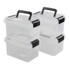 Cadineer 2L Mini Plastic Storage Boxes, Set of 4 Clear