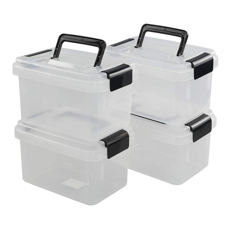 Cadineer 2L Mini Plastic Storage Boxes, Set of 4 Clear